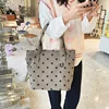 Corduroy Dot-Print Shopper Tote Light grey color SKU reference