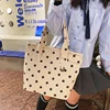 Corduroy Dot-Print Shopper Tote White color SKU reference