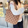 Corduroy Dot-Print Shopper Tote Light brown color SKU reference