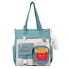 French Fries Print Nylon Crossbody Bag Green color SKU reference