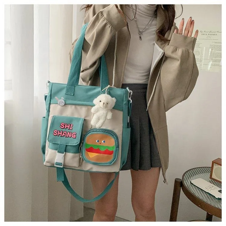 Hamburger-Print Nylon Crossbody Bag product reference image