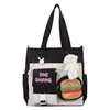 Hamburger-Print Nylon Crossbody Bag Black color SKU reference