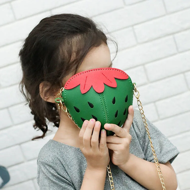 Strawberry-Shaped PU Mini Crossbody Coin Purse product reference image