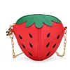 Strawberry-Shaped PU Mini Crossbody Coin Purse Red color SKU reference