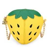 Strawberry-Shaped PU Mini Crossbody Coin Purse Yellow color SKU reference