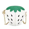 Strawberry-Shaped PU Mini Crossbody Coin Purse White color SKU reference