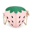Strawberry-Shaped PU Mini Crossbody Coin Purse Pink color SKU reference
