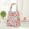 Vintage-Print Polyester Zippered Lunch Cooler Bag Reference 03 color SKU reference