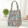 Vintage-Print Polyester Zippered Lunch Cooler Bag Reference 04 color SKU reference
