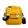 Mini Canvas Shoulder Messenger Bag with Earphone Port Yellow color SKU reference