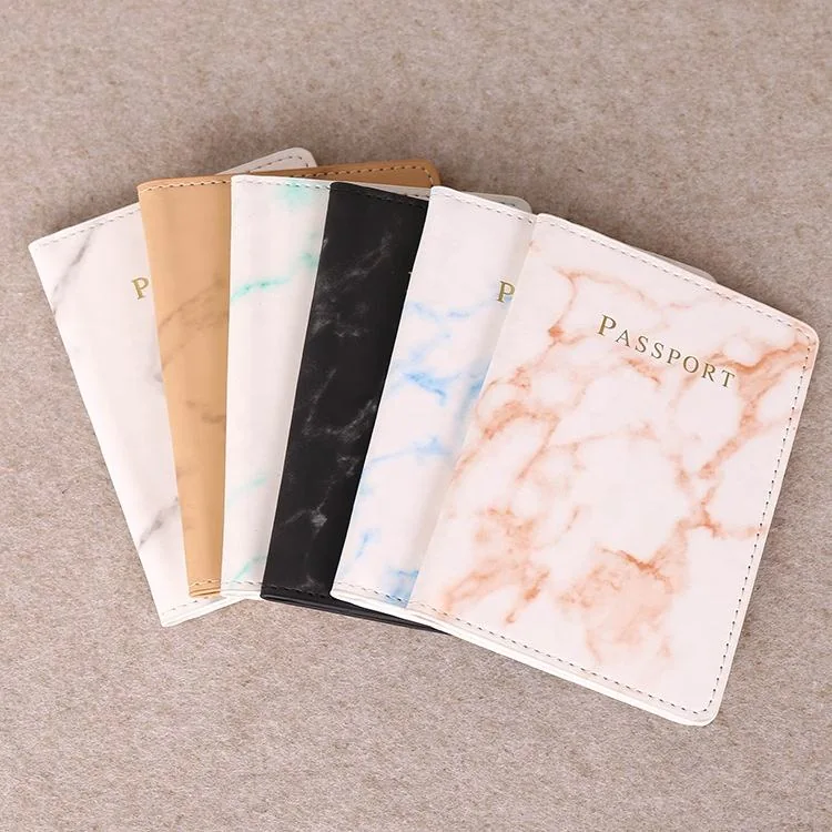 Marble PU Passport Cover with ID and Card Slots product reference image