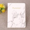 Marble PU Passport Cover with ID and Card Slots Gray color SKU reference