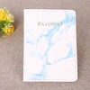 Marble PU Passport Cover with ID and Card Slots Blue color SKU reference
