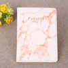 Marble PU Passport Cover with ID and Card Slots Red color SKU reference