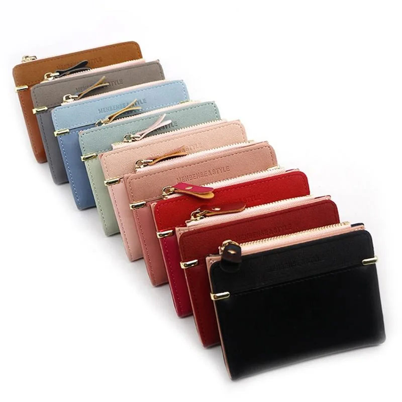 Short PU Coin Wallet with Multi-Card Storage and Marble Finish product reference image