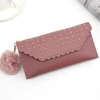 Butterfly Print PU Long Wallet with Plush Pendant Style 2 · Dark Pink color SKU reference