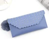 Butterfly Print PU Long Wallet with Plush Pendant Style 2 · Blue color SKU reference