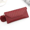 Butterfly Print PU Long Wallet with Plush Pendant Style 2 · Red color SKU reference