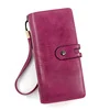 Vintage Genuine Leather Long Wallet with Multi-Layer Card Storage Style 1 · Rose Red color SKU reference