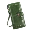 Vintage Genuine Leather Long Wallet with Multi-Layer Card Storage Style 2 · Green color SKU reference
