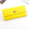 Quilted PU Long Wallet with Metal Crown Detail Yellow color SKU reference