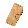 Marbled Oil-Wax PU Long Wallet with Multi-Card Storage Khaki color SKU reference