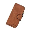 Marbled Oil-Wax PU Long Wallet with Multi-Card Storage Coffee color SKU reference