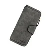 Marbled Oil-Wax PU Long Wallet with Multi-Card Storage Dark Gray color SKU reference
