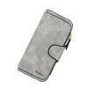 Marbled Oil-Wax PU Long Wallet with Multi-Card Storage Light Gray color SKU reference