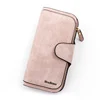 Marbled Oil-Wax PU Long Wallet with Multi-Card Storage Light Pink color SKU reference