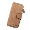 Marbled Oil-Wax PU Long Wallet with Multi-Card Storage Light Brown color SKU reference