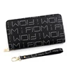 Heart Embroidered Long PU Wallet with Detachable Wrist Strap Light Gray color SKU reference