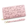 Heart Embroidered Long PU Wallet with Detachable Wrist Strap Black 02 color SKU reference