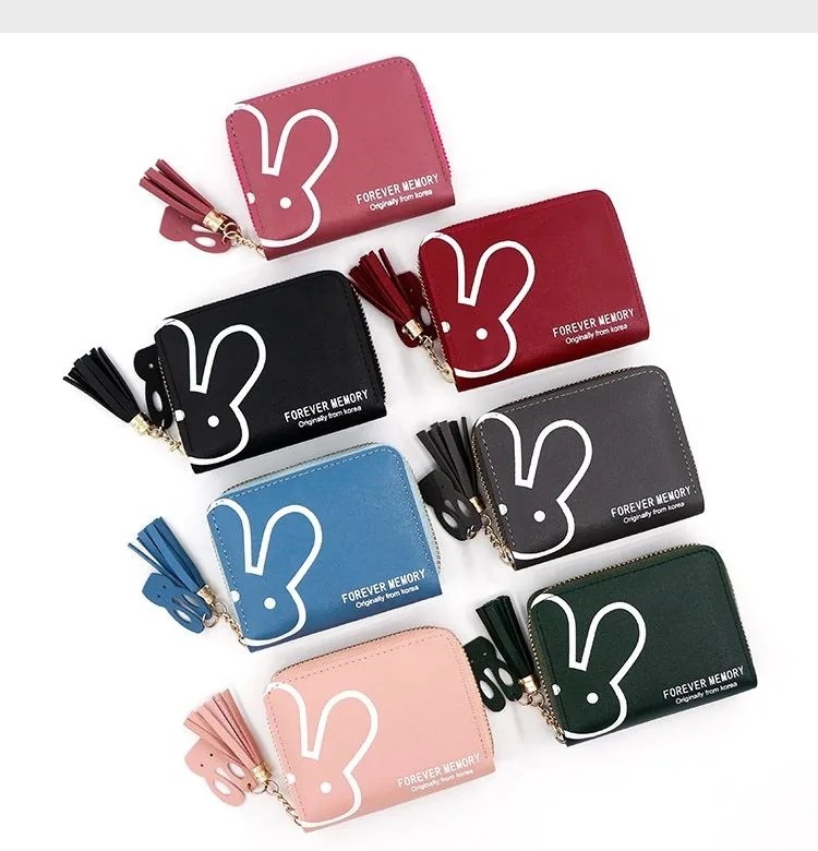 Rabbit Tassel PU Coin Purse with Card Holder product reference image