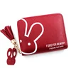 Rabbit Tassel PU Coin Purse with Card Holder Red 01 color SKU reference