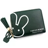Rabbit Tassel PU Coin Purse with Card Holder Green 01 color SKU reference