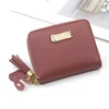Rabbit Tassel PU Coin Purse with Card Holder Dark Pink 02 color SKU reference