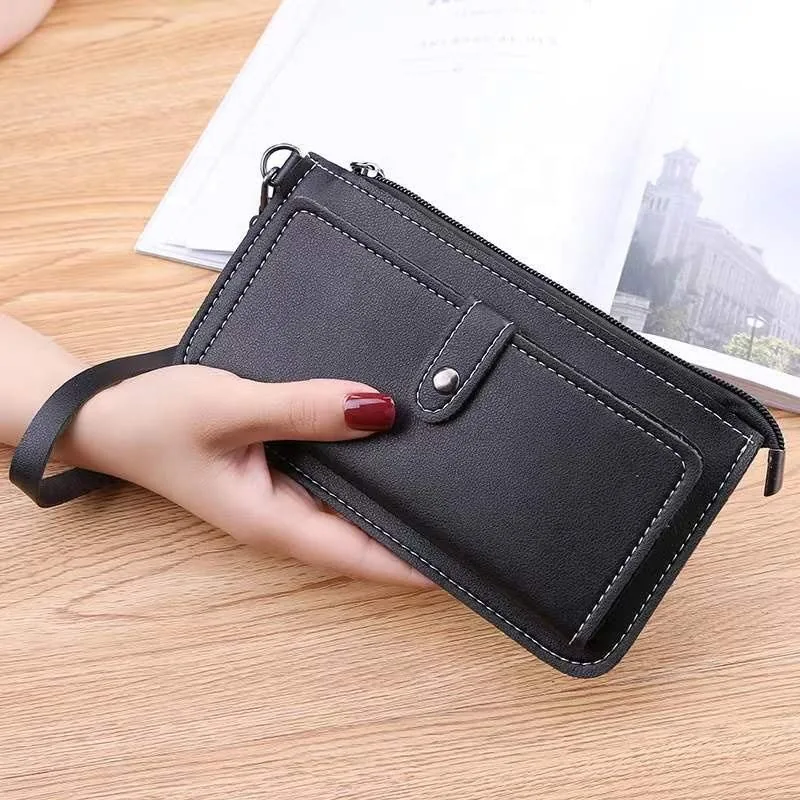 Long PU Zip Wallet with Multi-Card Storage product reference image