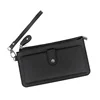 Long PU Zip Wallet with Multi-Card Storage Black color SKU reference