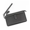 Long PU Zip Wallet with Multi-Card Storage Dark Gray color SKU reference
