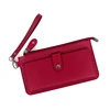 Long PU Zip Wallet with Multi-Card Storage Red color SKU reference