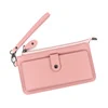 Long PU Zip Wallet with Multi-Card Storage Pink color SKU reference