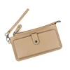 Long PU Zip Wallet with Multi-Card Storage Khaki color SKU reference