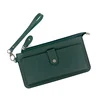 Long PU Zip Wallet with Multi-Card Storage Green color SKU reference