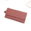 Long PU Wallet with Tassel, Rivet and Card Storage Dark Pink 01 color SKU reference