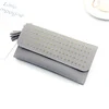 Long PU Wallet with Tassel, Rivet and Card Storage Gray 01 color SKU reference