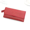 Long PU Wallet with Tassel, Rivet and Card Storage Red 01 color SKU reference