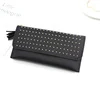 Long PU Wallet with Tassel, Rivet and Card Storage Black 01 color SKU reference