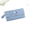 Long PU Wallet with Tassel, Rivet and Card Storage Blue 02 color SKU reference