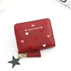 Embroidered Heart PU Coin Purse with Tassel Red 01 color SKU reference